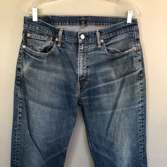 Levi Strauss Mens 514 Slim Straight Jeans 36x34 Blue Denim Faded Medium Wash - Picture 2 of 7